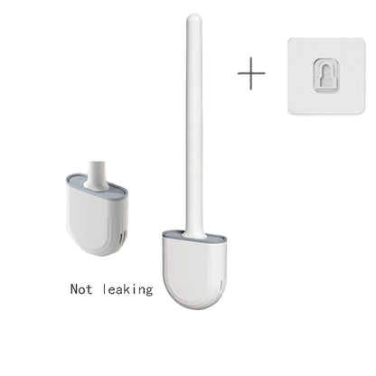 Wall Hanging Toilet Brush With Holder Soft Bristles Silicone Toilet Brush Long Handled WC Cleaning  6