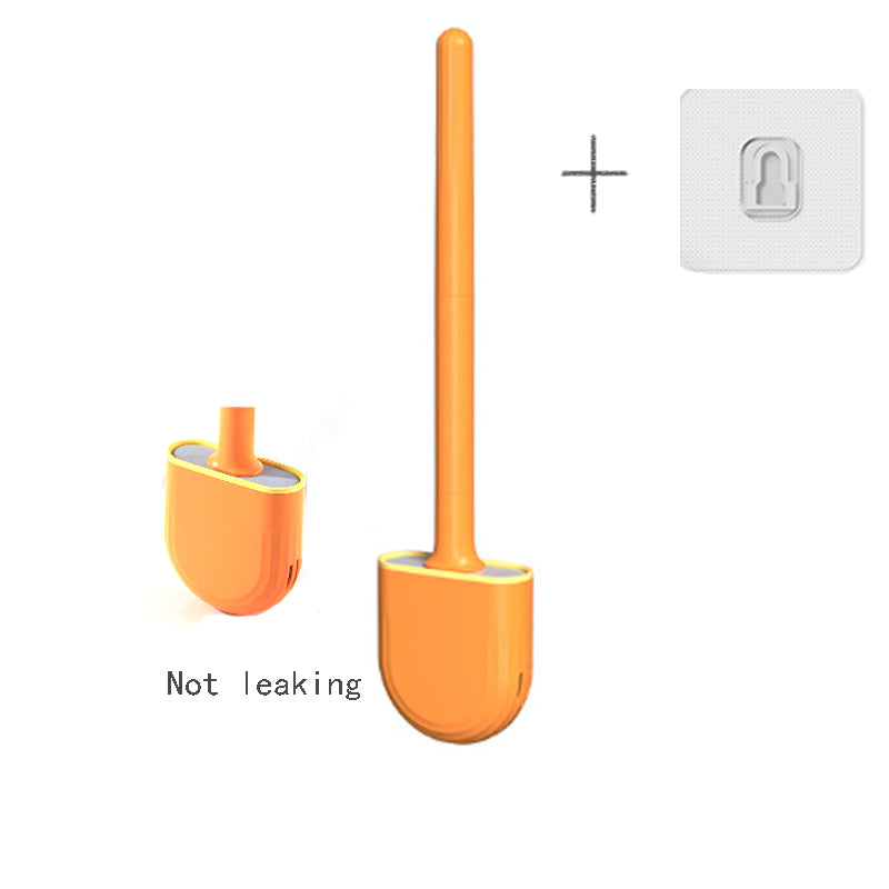 Wall Hanging Toilet Brush With Holder Soft Bristles Silicone Toilet Brush Long Handled WC Cleaning  8