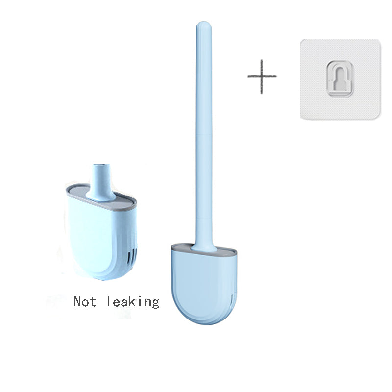 Wall Hanging Toilet Brush With Holder Soft Bristles Silicone Toilet Brush Long Handled WC Cleaning  9