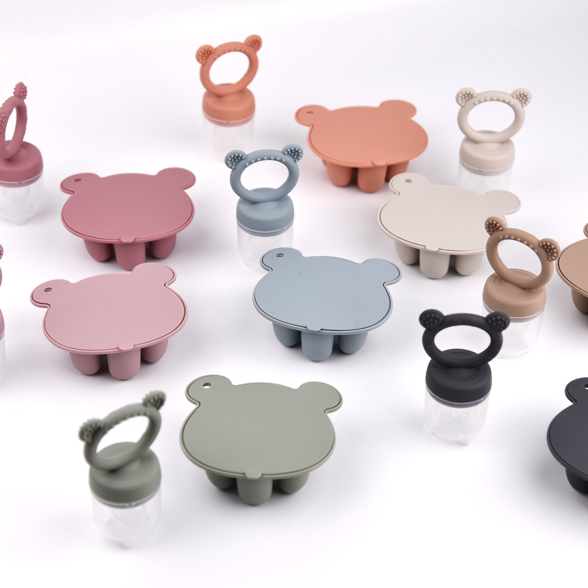 Latest Animal Design Bear Set Fruit Feeder Breast Milk Freezer Tray Food Soup Silicone Freezer Tray Silicone Popsicle Mold