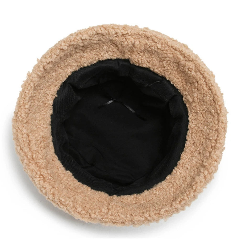 Fashion Fisherman Cap Winter Warm Fleece Bucket Hat Cold Resistant Sunshade For Men Women 5