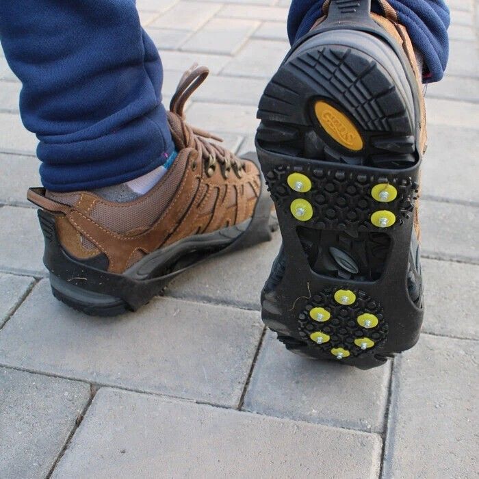 2pcs Ice Cleats With 10 Steel Studs  AntiSlip Snow Grips For Boots  Shoes 2