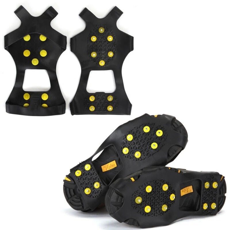 2pcs Ice Cleats With 10 Steel Studs  AntiSlip Snow Grips For Boots  Shoes 5