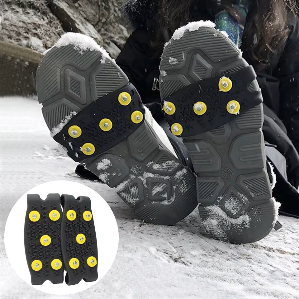 2pcs Ice Cleats With 10 Steel Studs  AntiSlip Snow Grips For Boots  Shoes 8