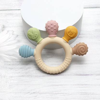 Multicolor Silicone Baby Ring Teether Chew Beads For Sensory Gum Relief Anxietysoothing Teething To 5