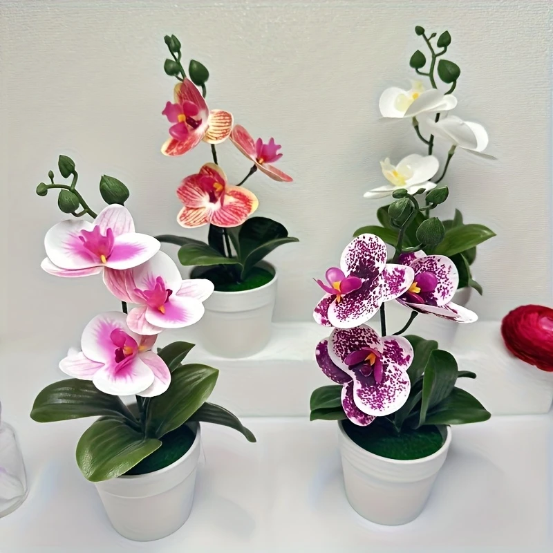 Artificial orchid, living room decoration, home office display, entrance flower, fade-resistant