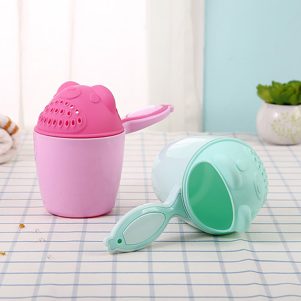 Children Bathing Bailer Cute Cartoon Baby Bath Caps Toddler Shampoo Cup Baby Shower Spoons Hair Was 2