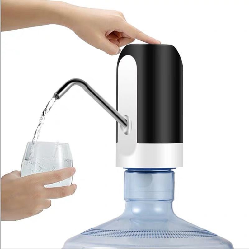 White Water Bottle Pump USB Charging Drink Dispenser Auto Switch One Click Drinking Pump Black Opti 1