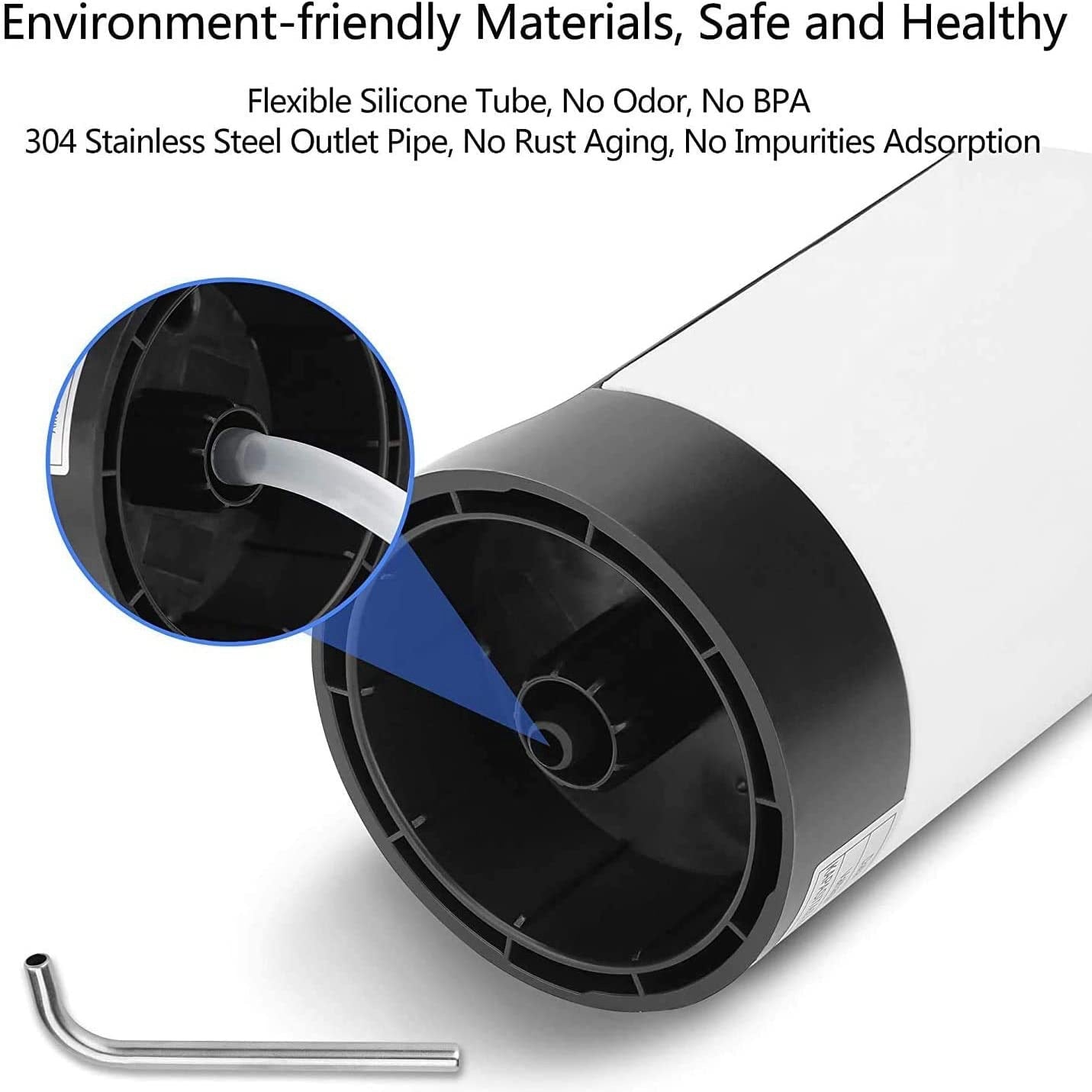 White Water Bottle Pump USB Charging Drink Dispenser Auto Switch One Click Drinking Pump Black Opti 3