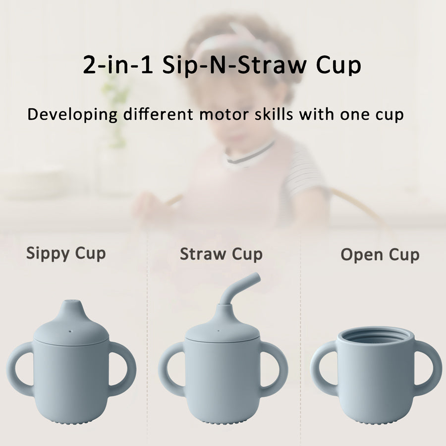 BPA Free Baby Silicone Straw Cup, Portable Snack Container, Kids Learning Drink Cup, Lids Feeding Cup Baby Stuff
