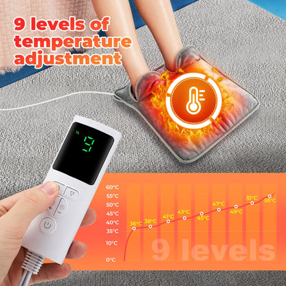 Soft Plush Heat Blanket Foot Winter Electric Foot Heating Pad 9 Temp Washable Feet Warmer Heater Of 2