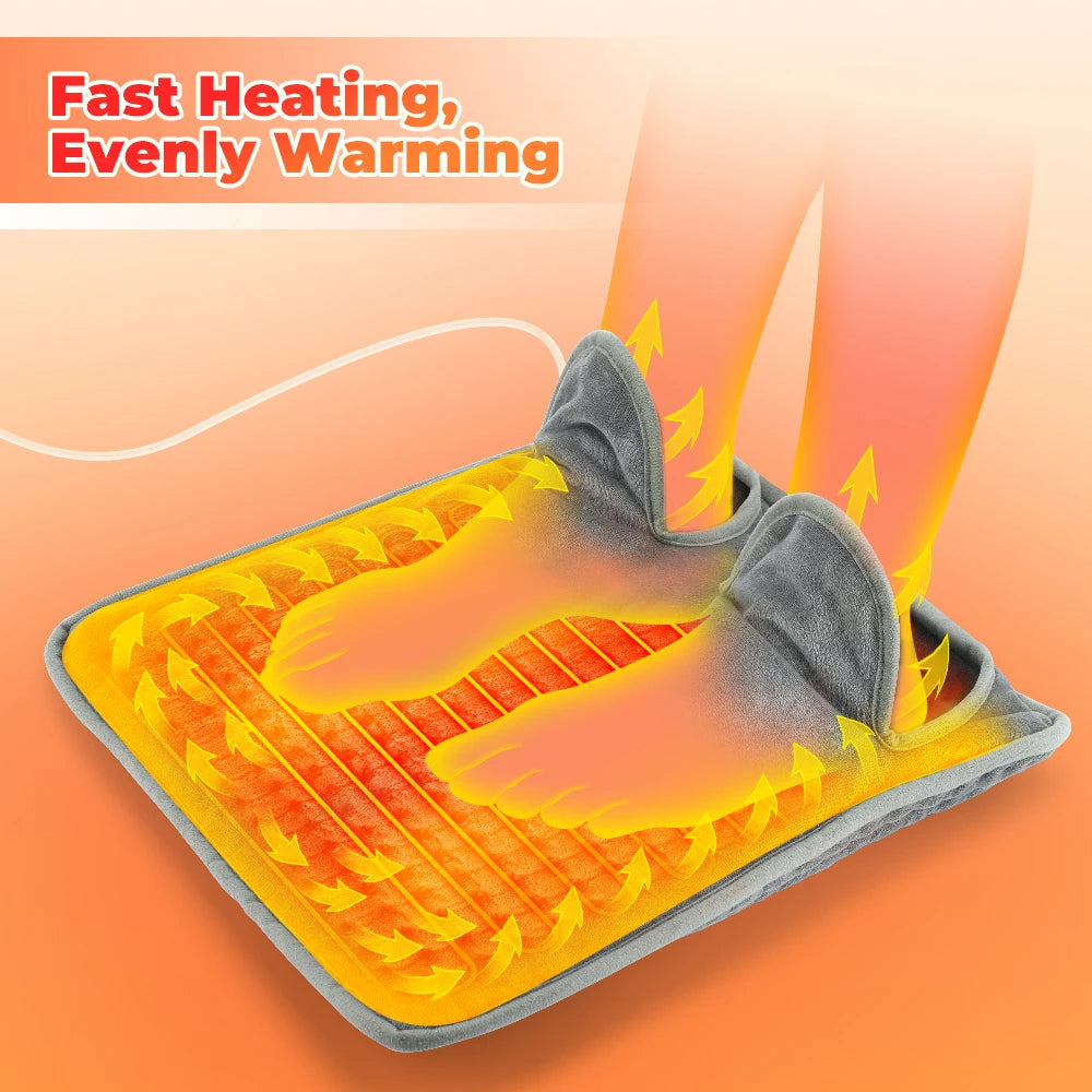 Soft Plush Heat Blanket Foot Winter Electric Foot Heating Pad 9 Temp Washable Feet Warmer Heater Of 4