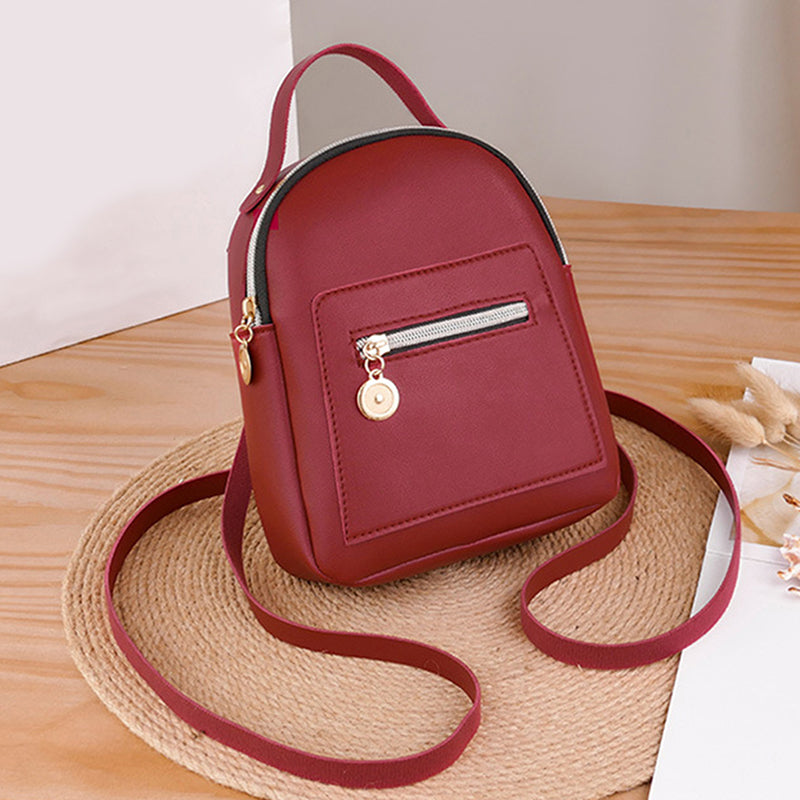 Mini Soft Touch Leather Small Backpack, Forever Young Designer Women Backpack, Female Fashion Ladies Bagpack Satchel