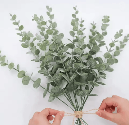 Eucalyptus Green Leaf Stems Decorative Home Bouquet Set 4