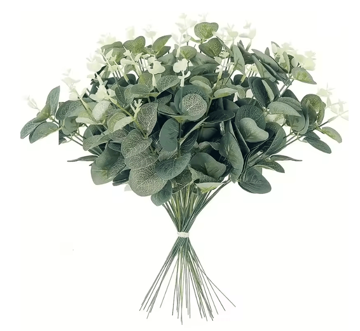 Eucalyptus Green Leaf Stems Decorative Home Bouquet Set 6