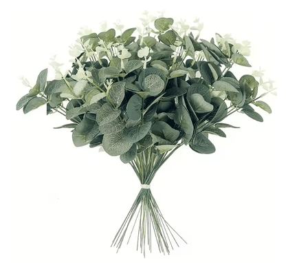 Eucalyptus Green Leaf Stems Decorative Home Bouquet Set 6
