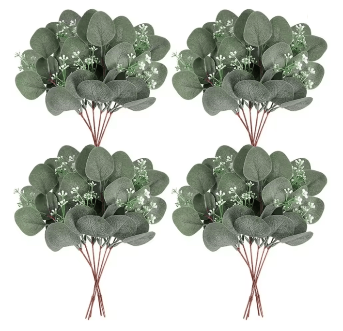 Eucalyptus Green Leaf Stems Decorative Home Bouquet Set 7