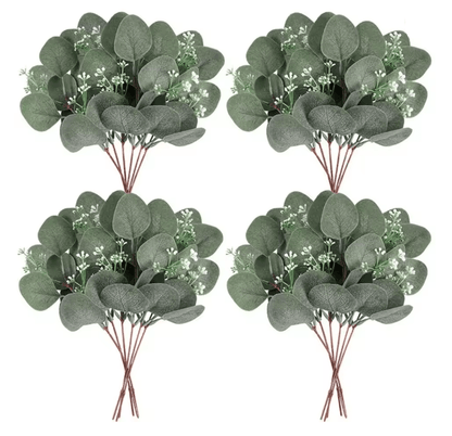 Eucalyptus Green Leaf Stems Decorative Home Bouquet Set 7