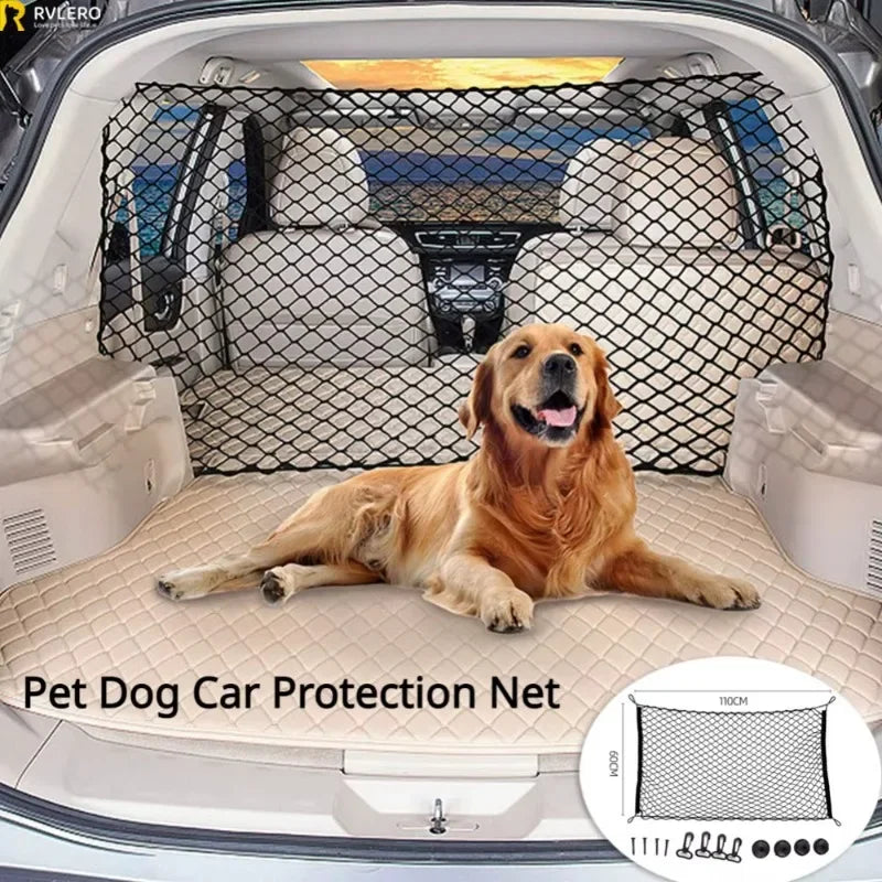 Dog and pet insulation mesh, car boot fence durable and sturdy elastic insulation mesh, pet safety fence for any vehicle