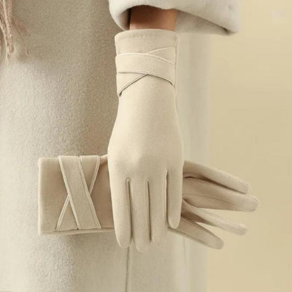Autumn Winter Gloves Women, Keep Warm, Solid Simple, Cycling, Polyester, Elegant, Windproof, Finger, Skiing, Outdoor, Fa
