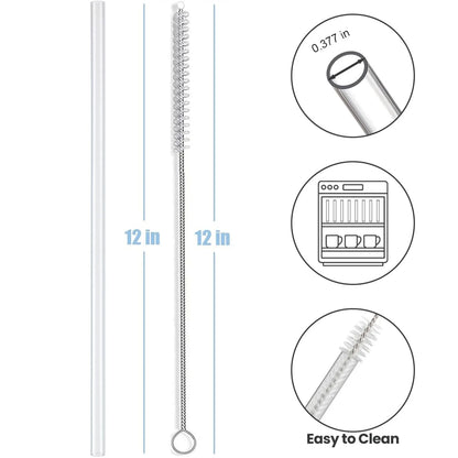 Replacement Straws For Stanley Cup Tumbler Clear Reusable Plastic Straws Straw Brushes 1