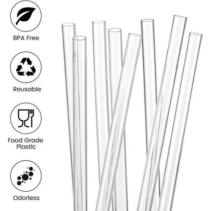 Replacement Straws For Stanley Cup Tumbler Clear Reusable Plastic Straws Straw Brushes 4