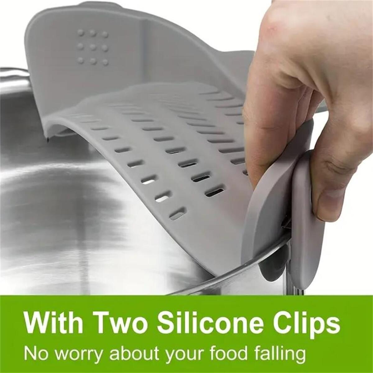 Kitchen Pot Strainer, Adjustable Clip On Strainer, Strainer For Pots, Pans, Bowls