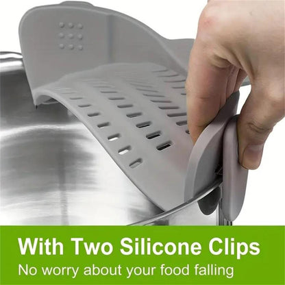 Kitchen Pot Strainer, Adjustable Clip On Strainer, Strainer For Pots, Pans, Bowls