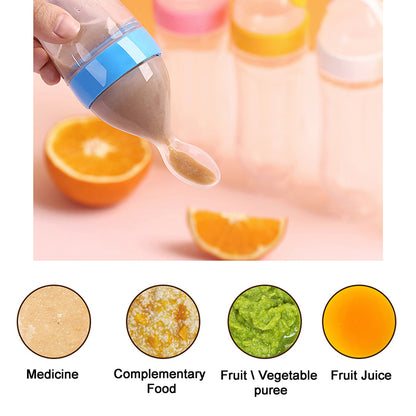 Food Spoon Supplement Feeder Squeezing Feeding Bottle Silicone Safe Useful Tableware For Newborn Ki 2