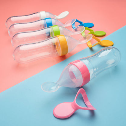 Food Spoon Supplement Feeder Squeezing Feeding Bottle Silicone Safe Useful Tableware For Newborn Ki 4