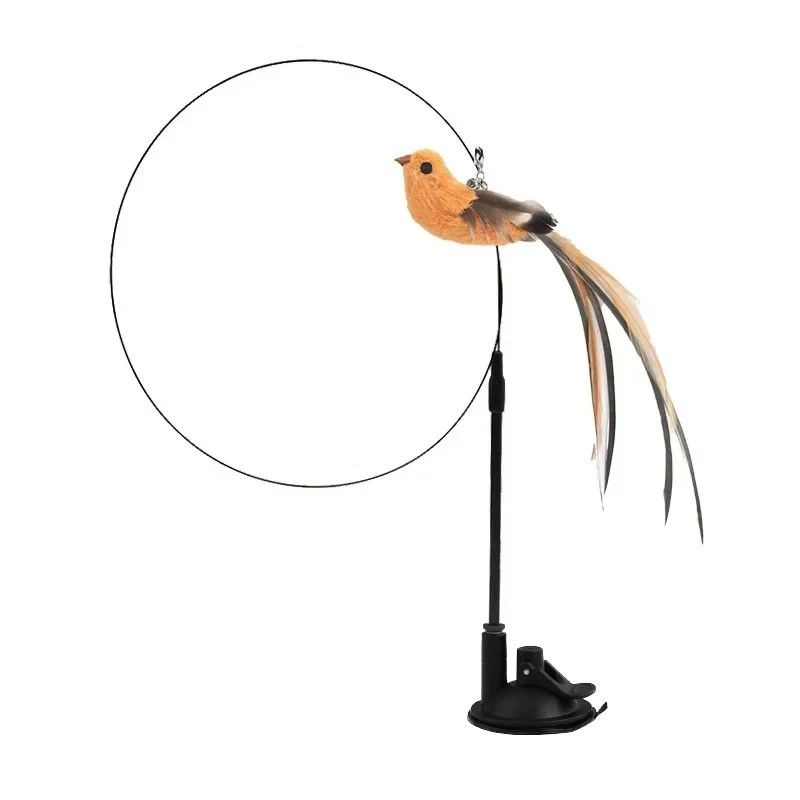 FeatherBird Interactive Cat Wand Premium SuctionStick Teaser For Confident Indoor Cats 5