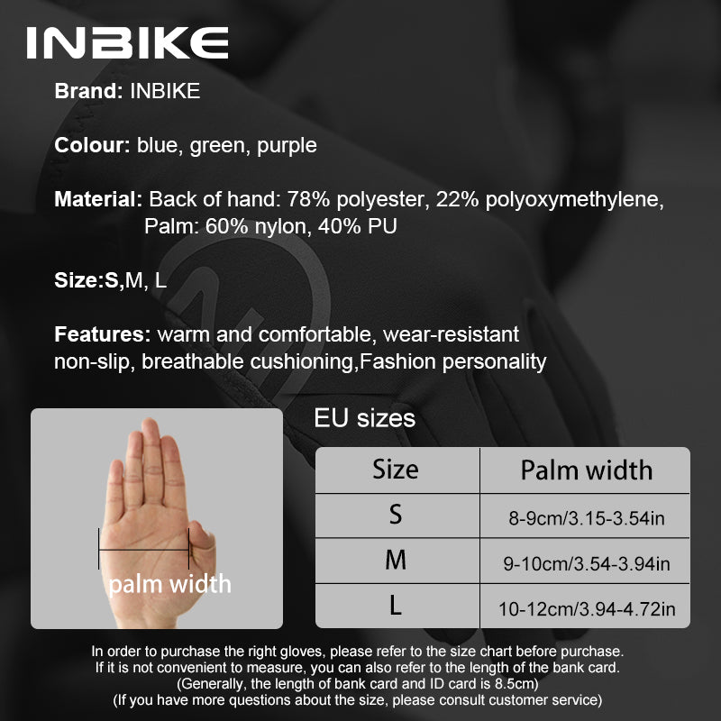 Touch Screen Men Women MTB Road BikeGloves, Autumn Winter Thermal Bicycle Gloves, Sports Fitness Outdoor Cycling
