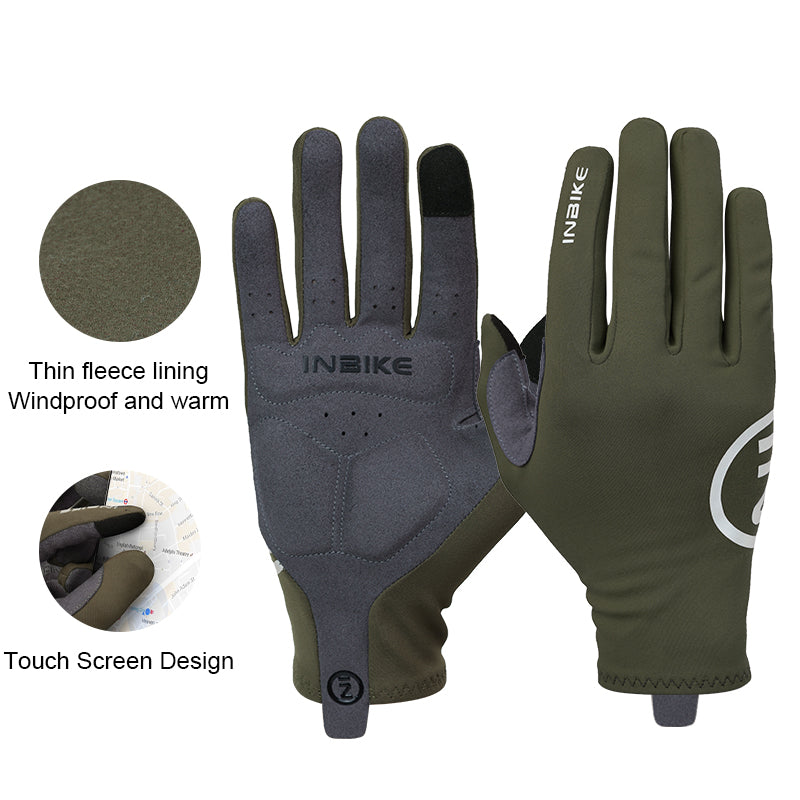 Touch Screen Men Women MTB Road BikeGloves, Autumn Winter Thermal Bicycle Gloves, Sports Fitness Outdoor Cycling