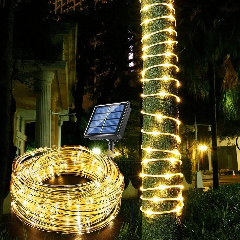 LED Waterproof Solar Rope Light, Outdoor Fairy String Lights for Garden, Lawn, Yard, Fence