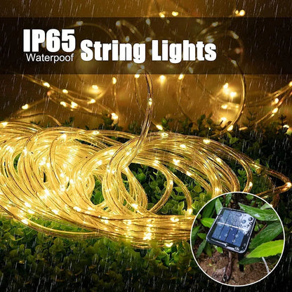 LED Waterproof Solar Rope Light Outdoor Fairy String Lights For Garden Lawn Yard Fence 1