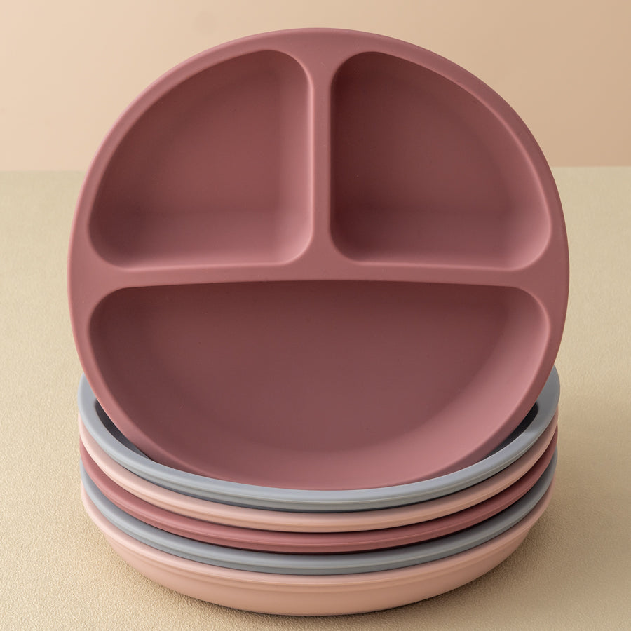 Baby Sucker Silicone Dining Plate, BPA Free Children Dishes, Suction Toddler Training Tableware, Kids Feeding Bowls