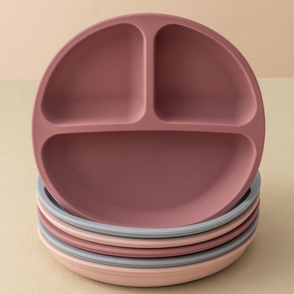 Baby Sucker Silicone Dining Plate, BPA Free Children Dishes, Suction Toddler Training Tableware, Kids Feeding Bowls