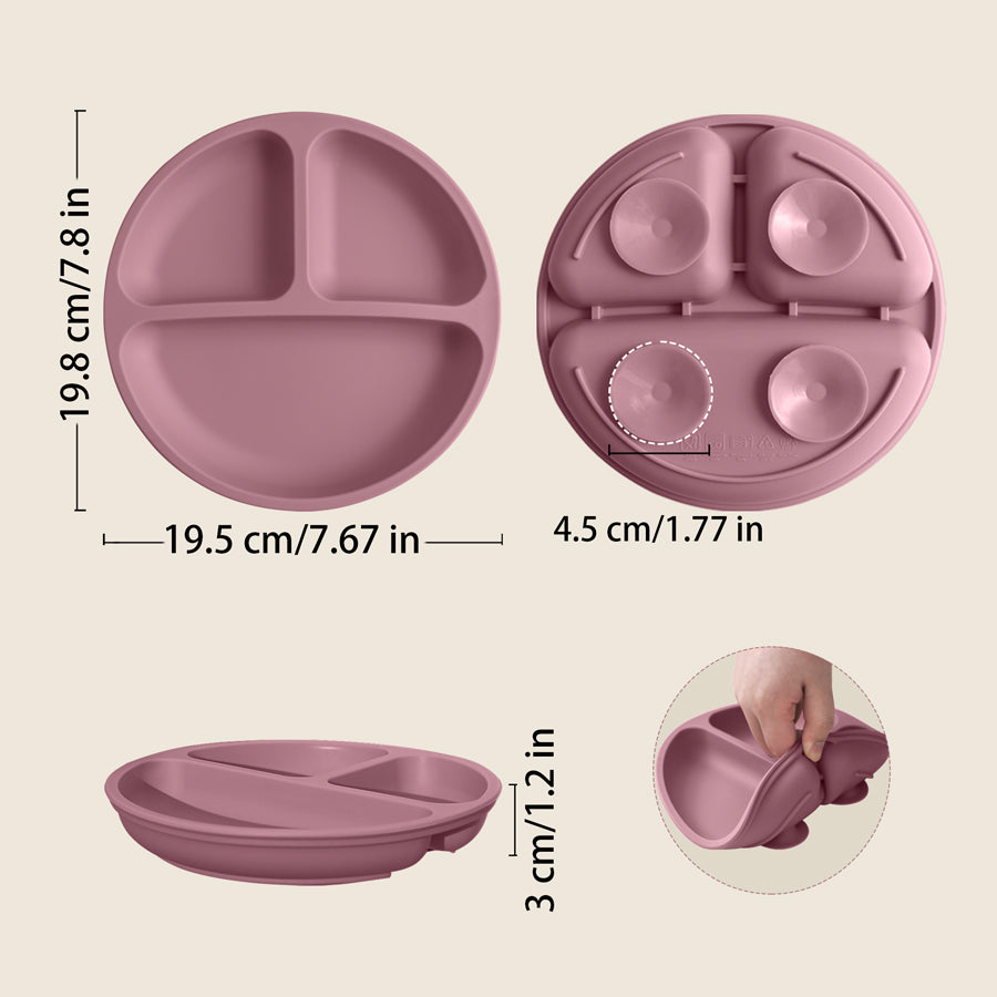 Baby Sucker Silicone Dining Plate BPA Free Children Dishes Suction Toddler Training Tableware Kids  2