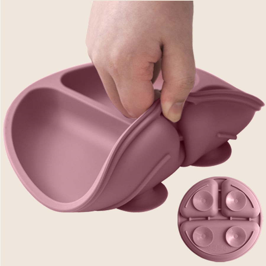 Baby Sucker Silicone Dining Plate BPA Free Children Dishes Suction Toddler Training Tableware Kids  3