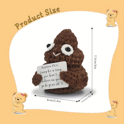 Creative Plush Desktop Decoration Mini Handmade Crocheted Gift Emotional Support Positive Card Orna 2