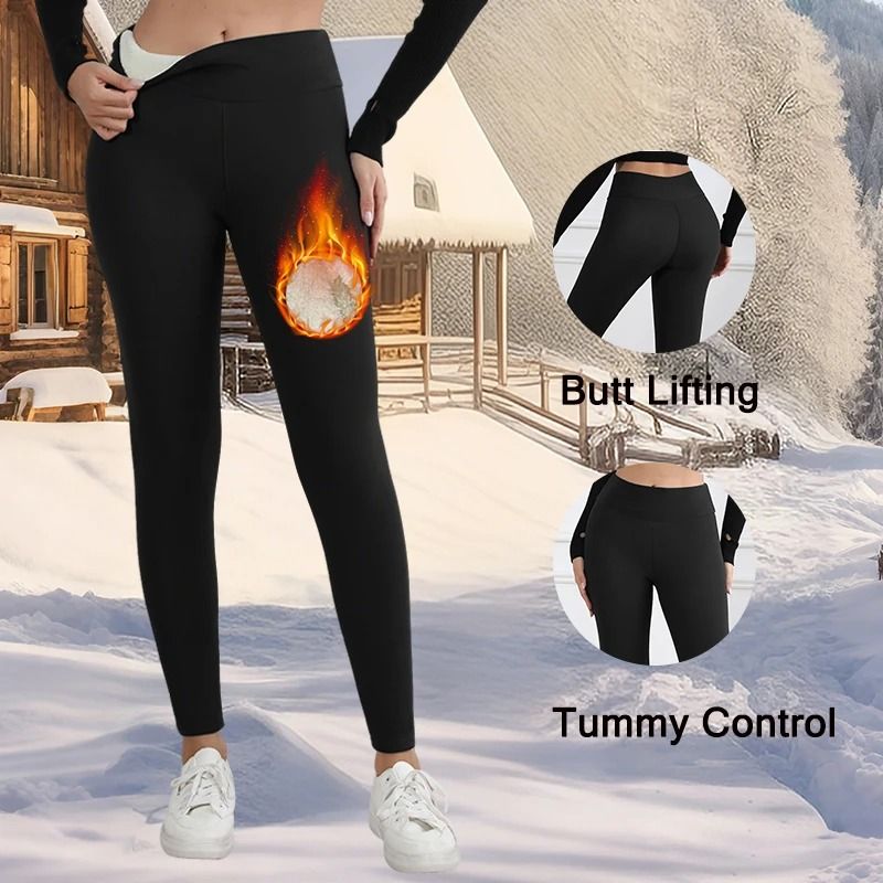 Women High Waist Fleece Lined Winter Leggings 3