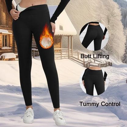 Women High Waist Fleece Lined Winter Leggings 3
