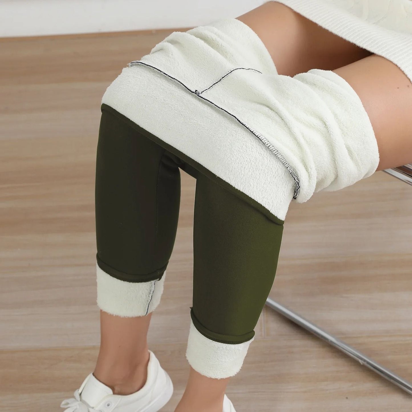 Women High Waist Fleece Lined Winter Leggings 11
