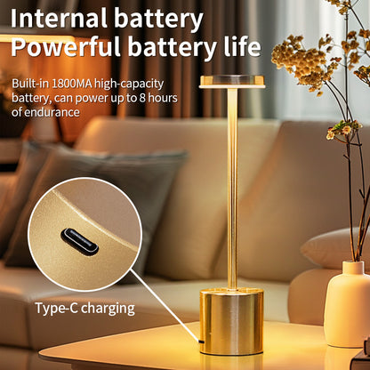 Classic USB Rechargeable Touch Sensor LED Table Lamp, 3-Color Dimming, Modern Desk Night Light