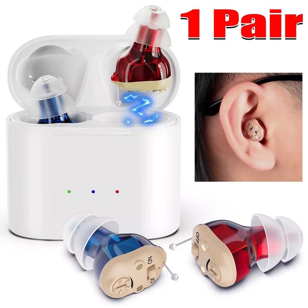 Rechargeable Mini Wireless Hearing Aid & Invisible Earphone – Elderly Hearing Enhancement Bluetooth Speaker Earbud