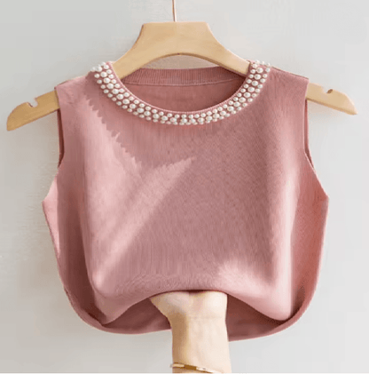 KnitEase Sleeveless Beaded Tank Top 4