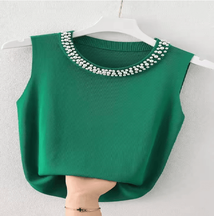 KnitEase Sleeveless Beaded Tank Top 7