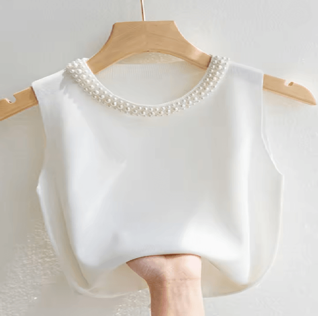 KnitEase Sleeveless Beaded Tank Top 1
