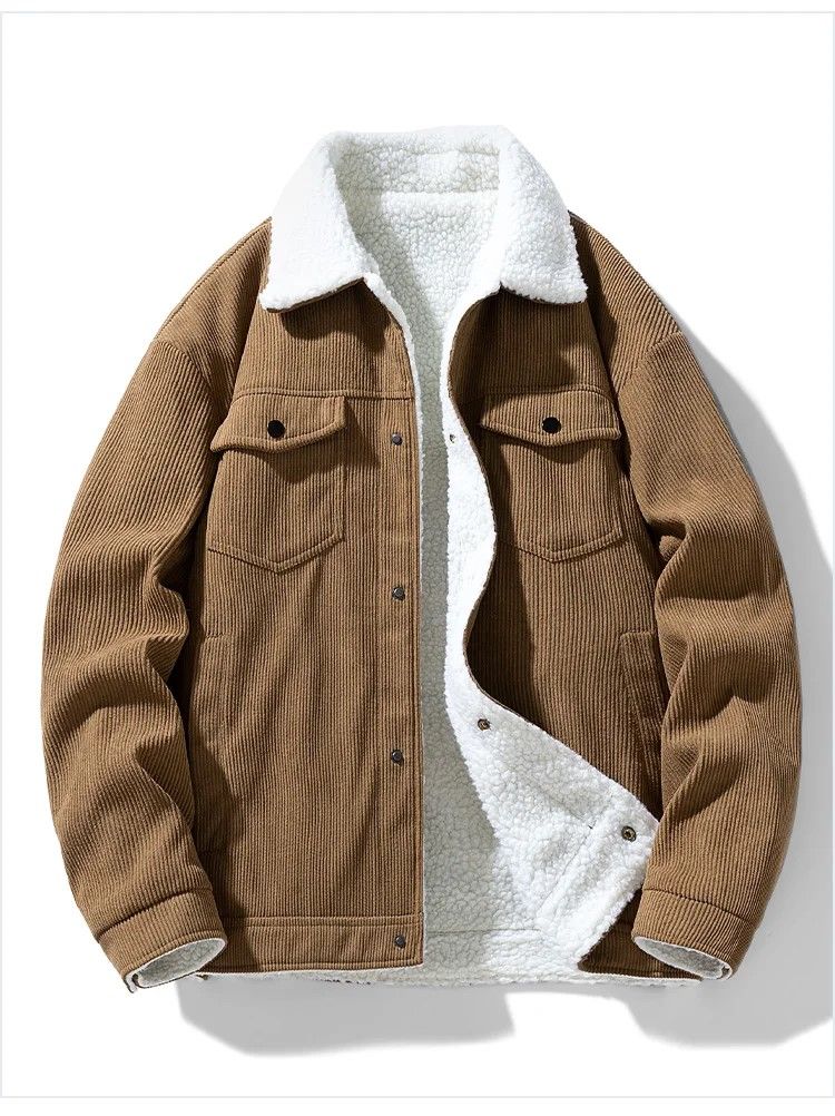 Winter Shield Corduroy Down Mens Coat  Premium Warm Winter Jacket 4