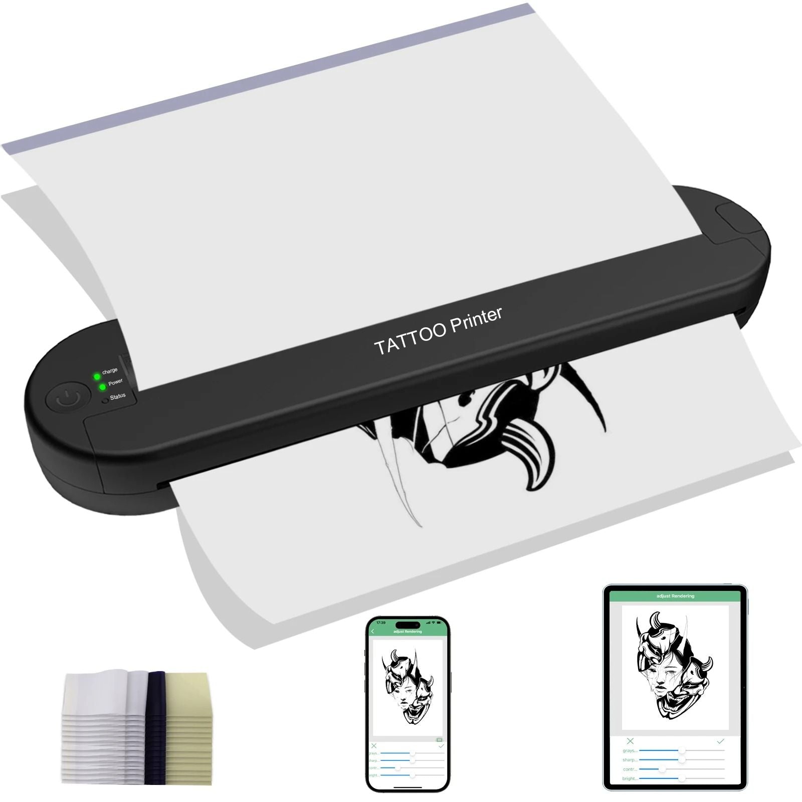 YILONG Wireless Tattoo Printer Portable Tattoo Template Printer With Transfer Paper